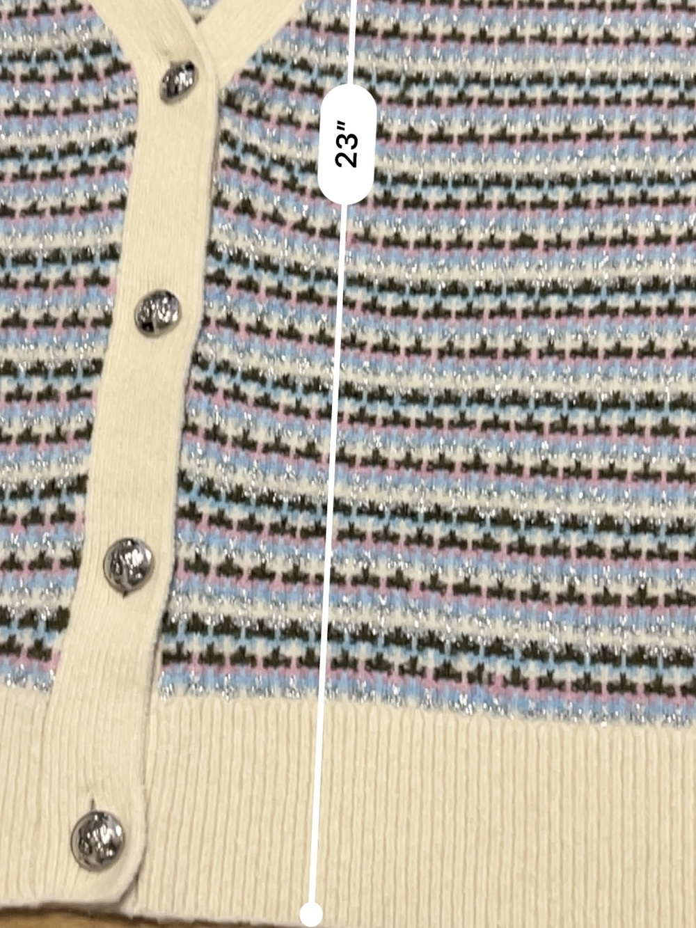 Talbots V-NECK CARDIGAN - BREEZY STRIPE Petite Large - Picture 10 of 10